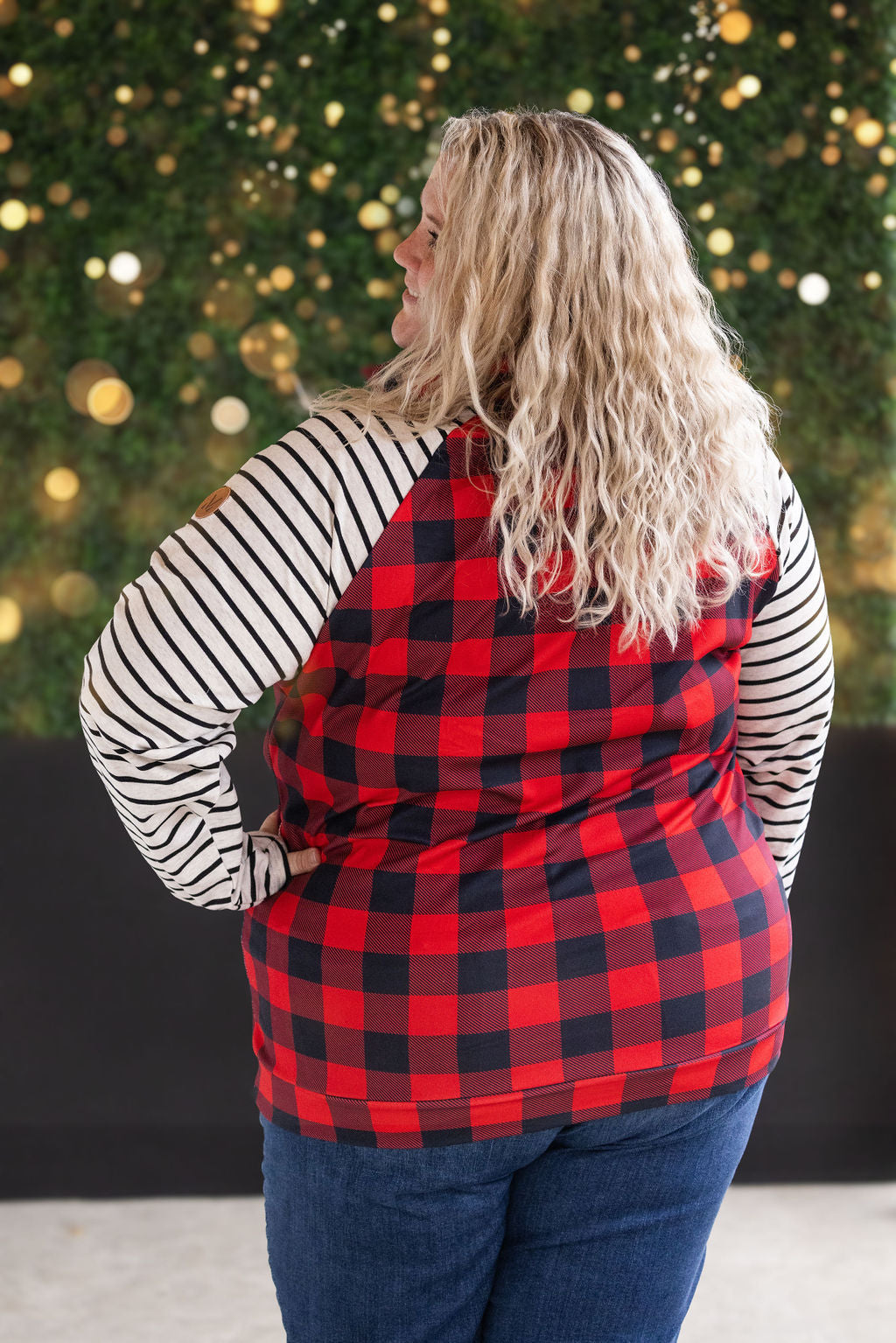 Zoey ZipCowl - Buffalo Plaid and Oatmeal Stripes-clothing- Corner Stone Spa and Salon Boutique in Stoughton, Wisconsin