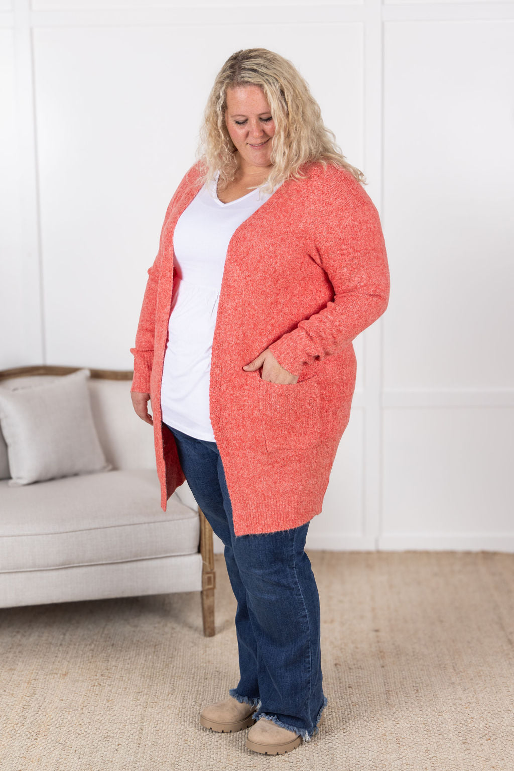 Madison Cozy Cardigan - Cherry Blush- Corner Stone Spa and Salon Boutique in Stoughton, Wisconsin