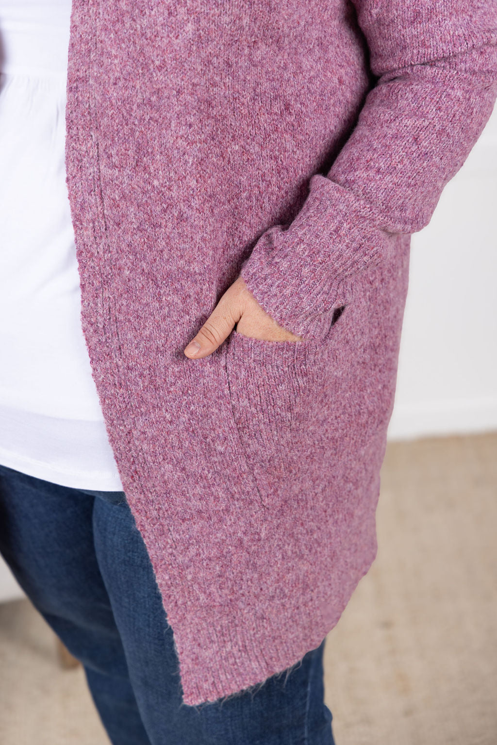 Madison Cozy Cardigan - Frosted Berry- Corner Stone Spa and Salon Boutique in Stoughton, Wisconsin