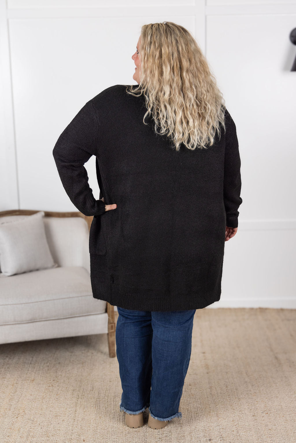 Madison Cozy Cardigan - Jet Black- Corner Stone Spa and Salon Boutique in Stoughton, Wisconsin