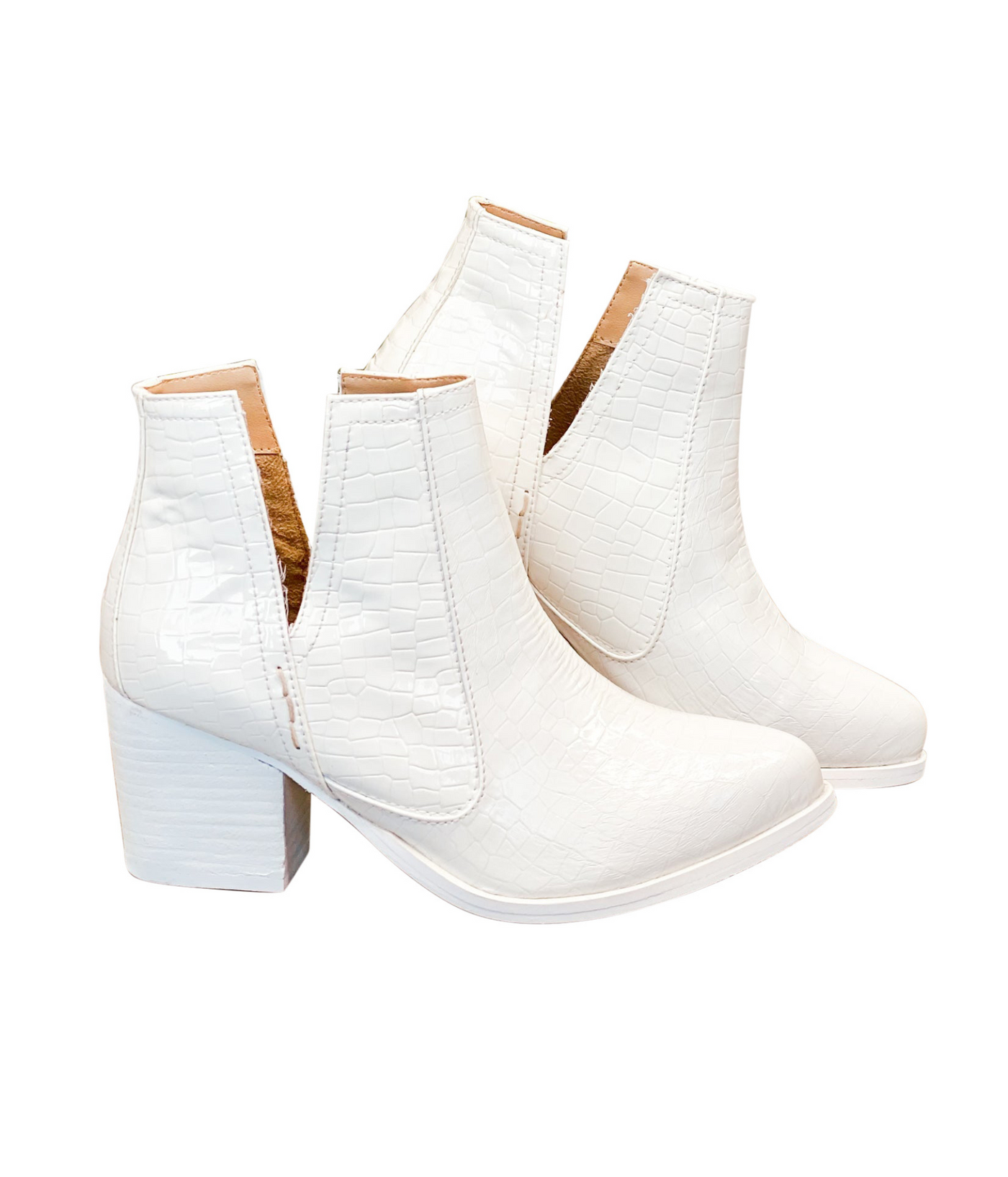 Tarim Bootie in White Croc-Shoes- Corner Stone Spa and Salon Boutique in Stoughton, Wisconsin