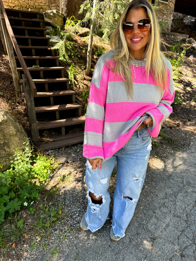 PREORDER: Kadie Stripe Knit Sweater in Four Colors|Corner Stone Spa Boutique-Womens- Corner Stone Spa and Salon Boutique in Stoughton, Wisconsin