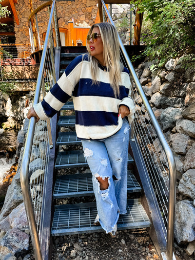 PREORDER: Kadie Stripe Knit Sweater in Four Colors|Corner Stone Spa Boutique-Womens- Corner Stone Spa and Salon Boutique in Stoughton, Wisconsin