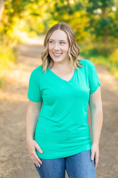 Chloe Cozy Tee - Green|Corner Stone Spa Boutique- Corner Stone Spa and Salon Boutique in Stoughton, Wisconsin