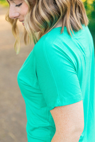 Chloe Cozy Tee - Green|Corner Stone Spa Boutique- Corner Stone Spa and Salon Boutique in Stoughton, Wisconsin