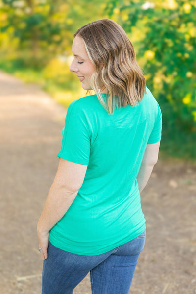 Chloe Cozy Tee - Green|Corner Stone Spa Boutique- Corner Stone Spa and Salon Boutique in Stoughton, Wisconsin