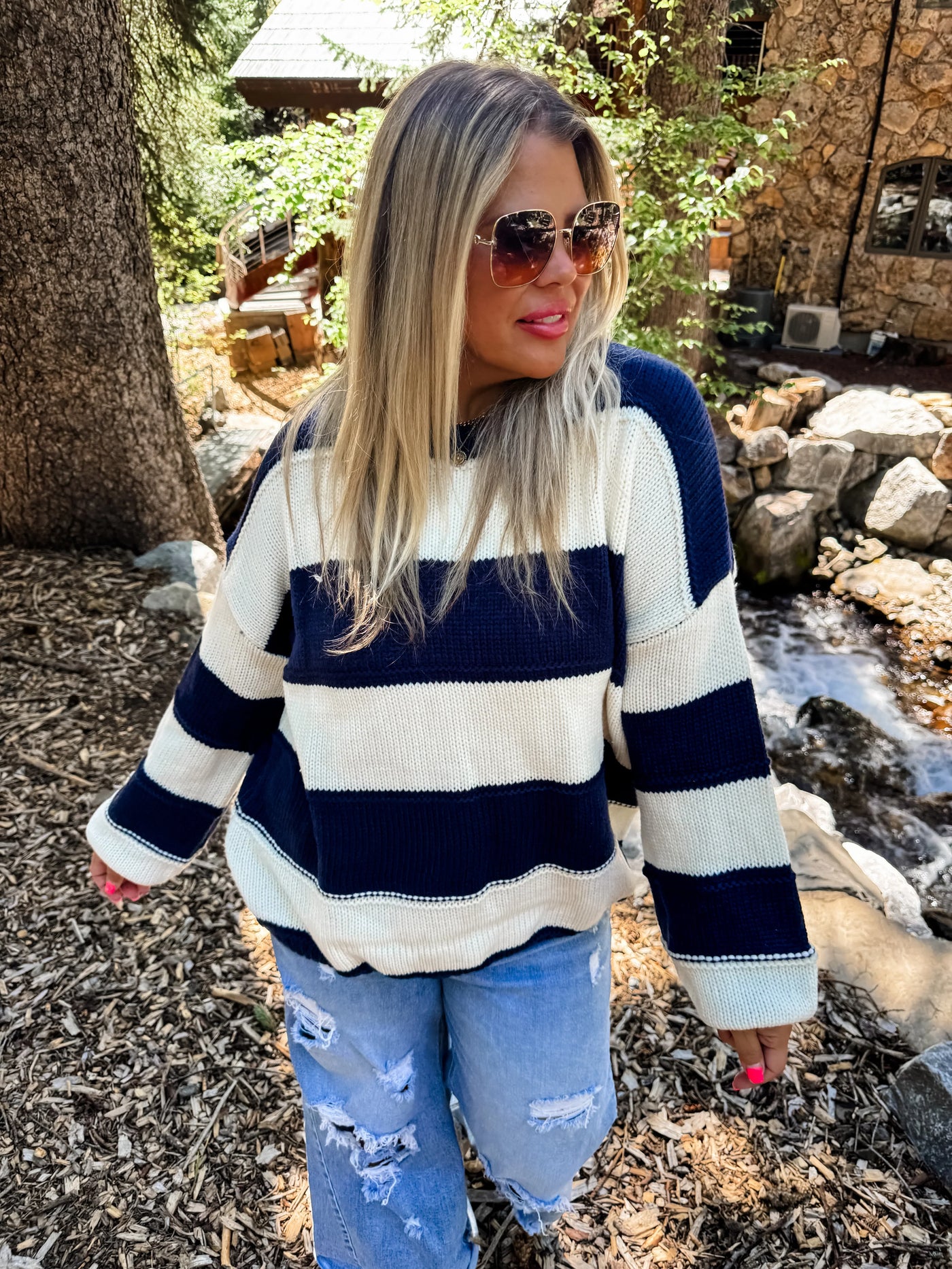 PREORDER: Kadie Stripe Knit Sweater in Four Colors|Corner Stone Spa Boutique-Womens- Corner Stone Spa and Salon Boutique in Stoughton, Wisconsin