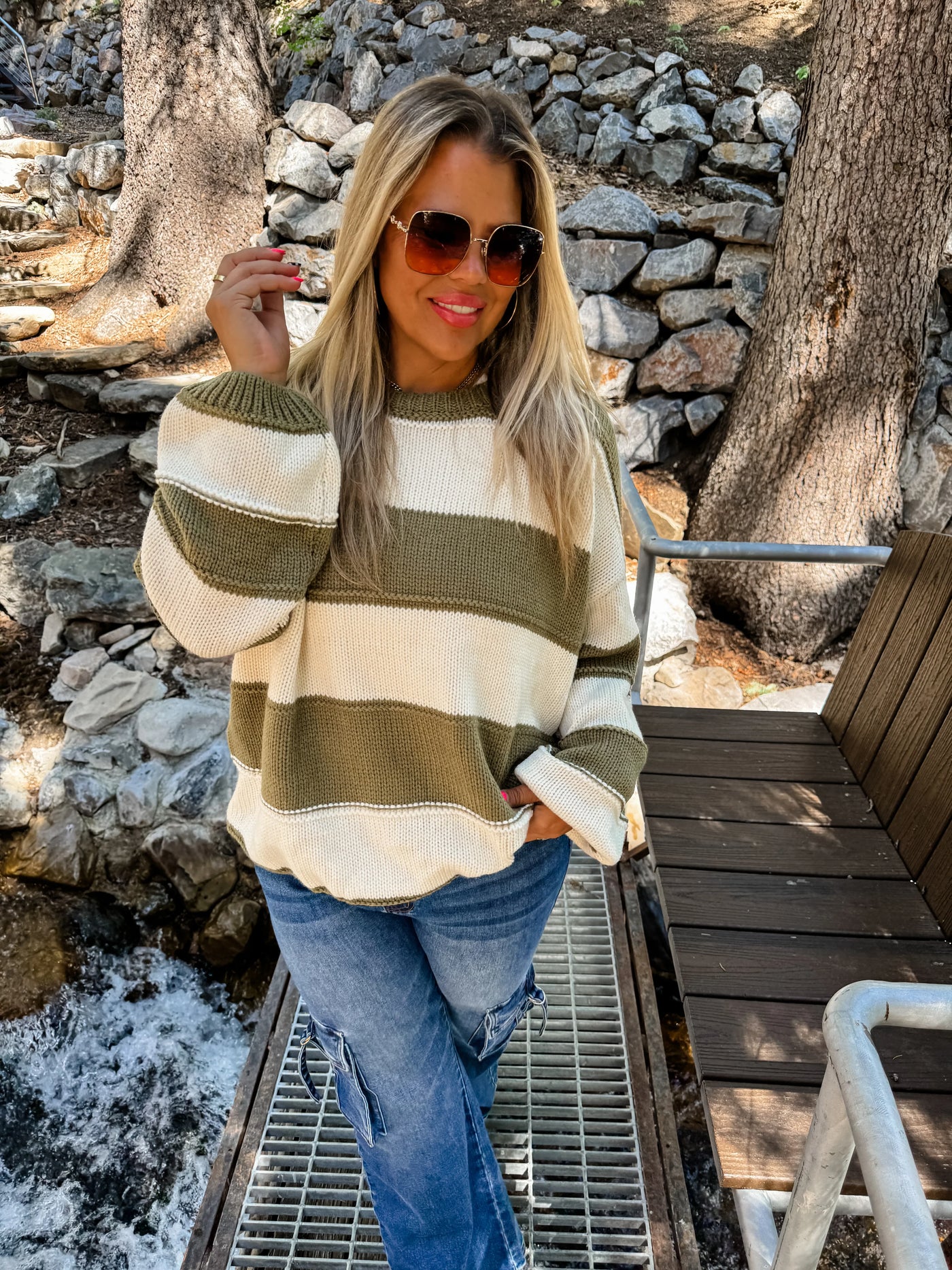 PREORDER: Kadie Stripe Knit Sweater in Four Colors|Corner Stone Spa Boutique-Womens- Corner Stone Spa and Salon Boutique in Stoughton, Wisconsin