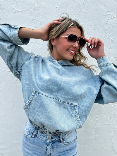 PREORDER: Denim Blues Classic Pullover-Womens- Corner Stone Spa and Salon Boutique in Stoughton, Wisconsin