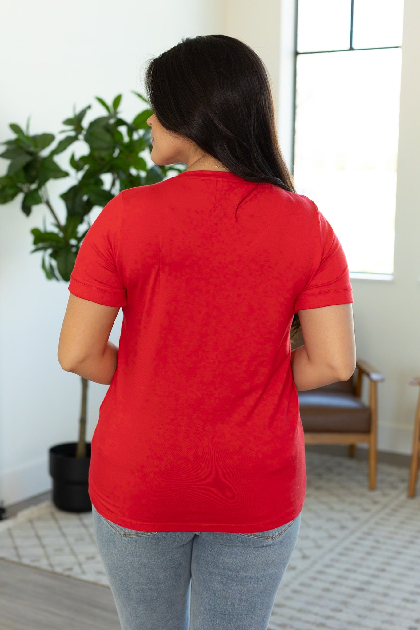 Sophie Pocket Tee - Red|Corner Stone Spa Boutique-Shirts- Corner Stone Spa and Salon Boutique in Stoughton, Wisconsin