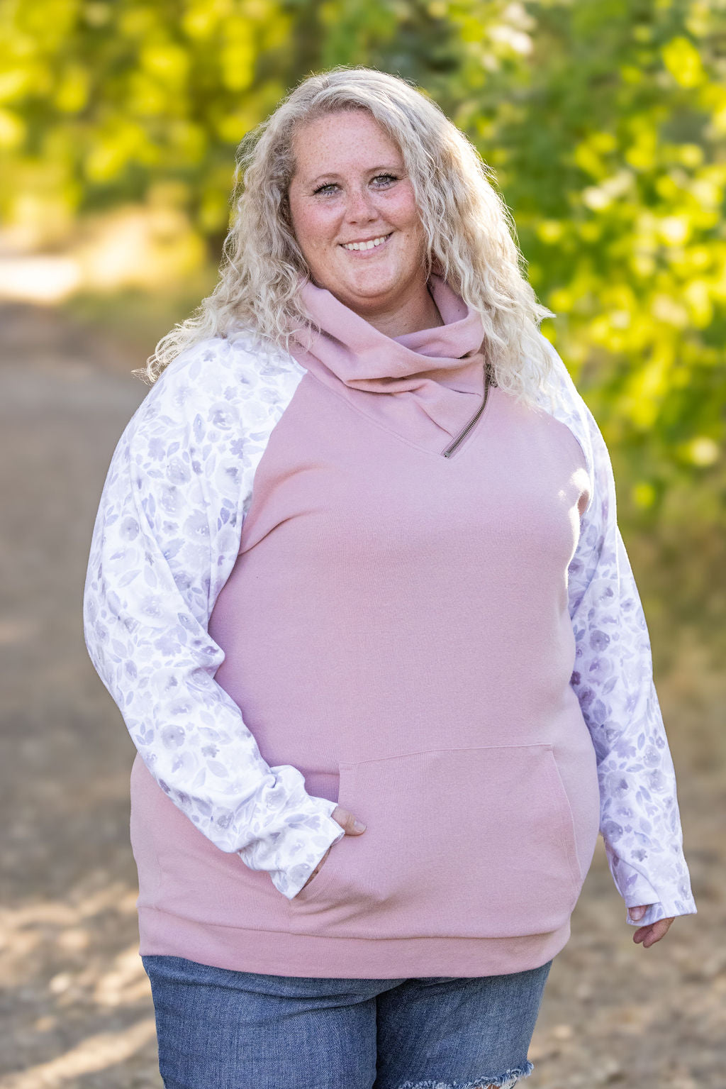 Zoey ZipCowl - Pink and Blush Floral-clothing- Corner Stone Spa and Salon Boutique in Stoughton, Wisconsin