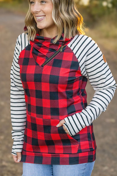 Zoey ZipCowl - Buffalo Plaid and Oatmeal Stripes-clothing- Corner Stone Spa and Salon Boutique in Stoughton, Wisconsin