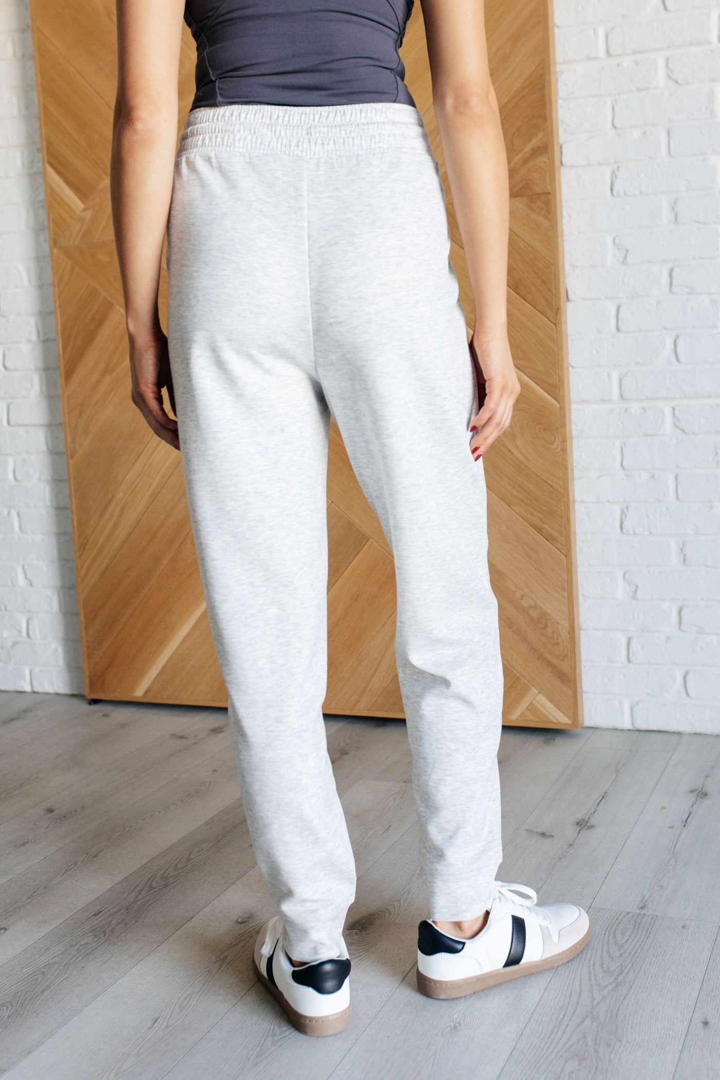 Center Seam Scuba Joggers in Heather Grey|Corner Stone Spa Boutique-Bottoms- Corner Stone Spa and Salon Boutique in Stoughton, Wisconsin