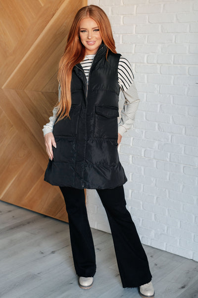 Cold and Calculated Longline Puffer Vest|Corner Stone Spa Boutique-Layers- Corner Stone Spa and Salon Boutique in Stoughton, Wisconsin