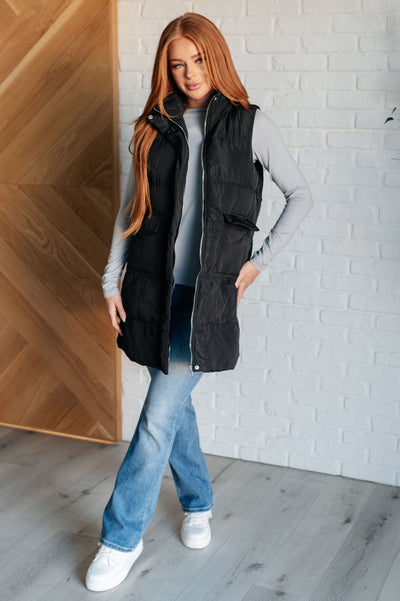 Cold and Calculated Longline Puffer Vest|Corner Stone Spa Boutique-Layers- Corner Stone Spa and Salon Boutique in Stoughton, Wisconsin