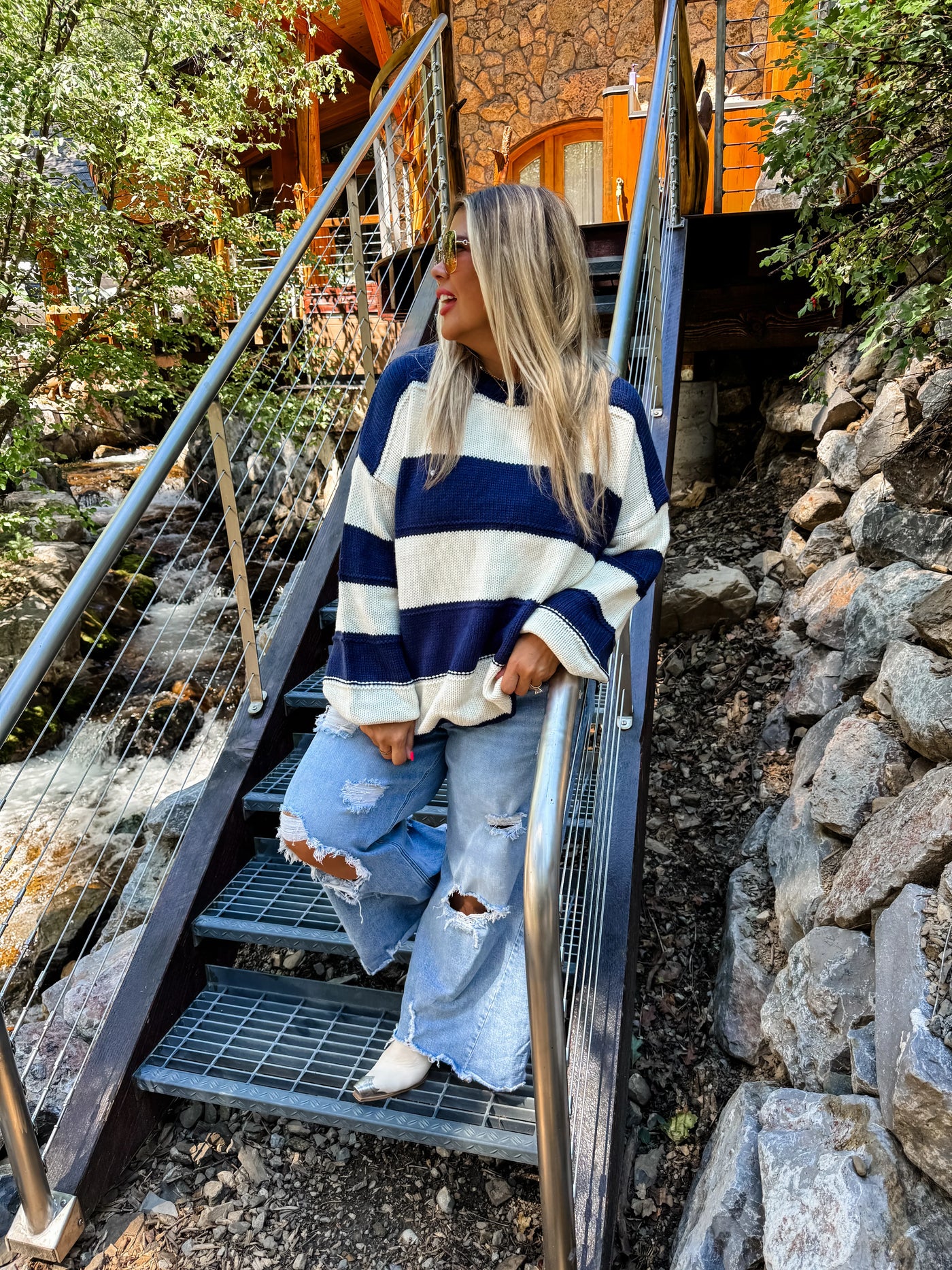 PREORDER: Kadie Stripe Knit Sweater in Four Colors|Corner Stone Spa Boutique-Womens- Corner Stone Spa and Salon Boutique in Stoughton, Wisconsin