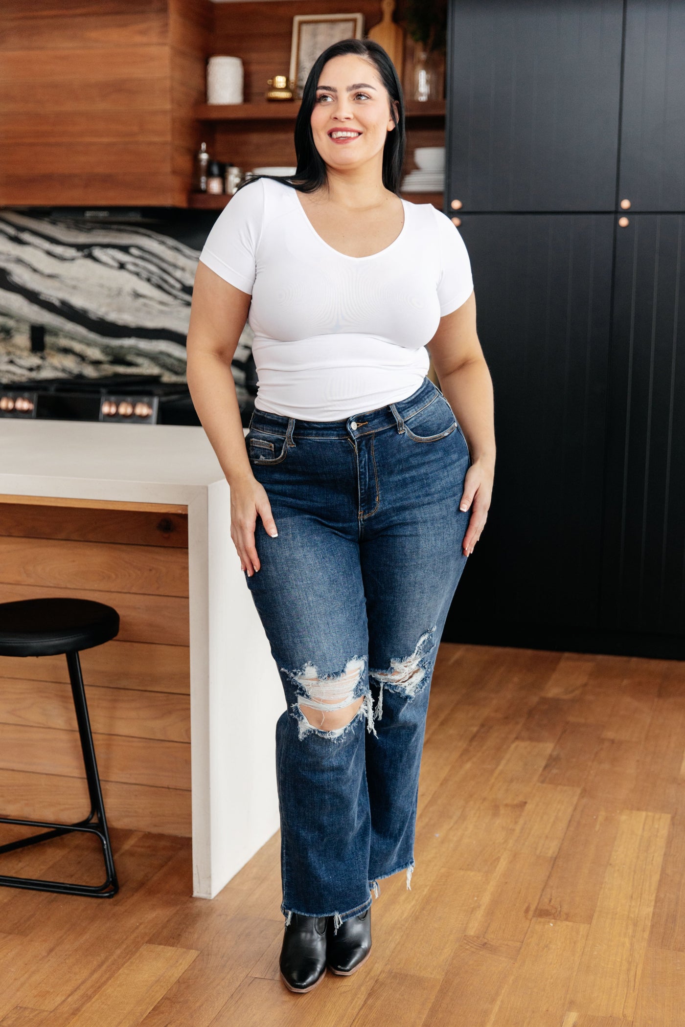 Everyday Scoop Neck Short Sleeve Top in White-Womens- Corner Stone Spa and Salon Boutique in Stoughton, Wisconsin