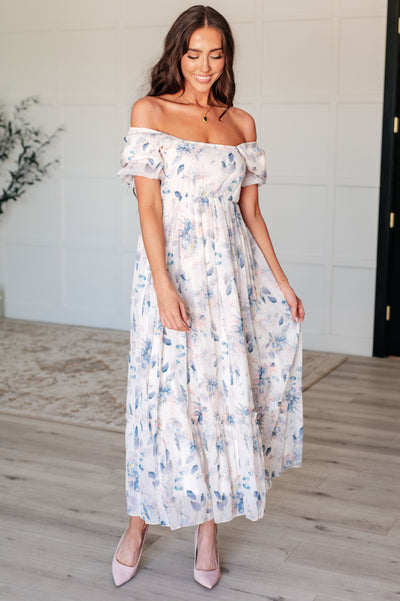 Gentle Yet Strong Balloon Sleeve Floral Dress|Corner Stone Spa Boutique-Dresses- Corner Stone Spa and Salon Boutique in Stoughton, Wisconsin