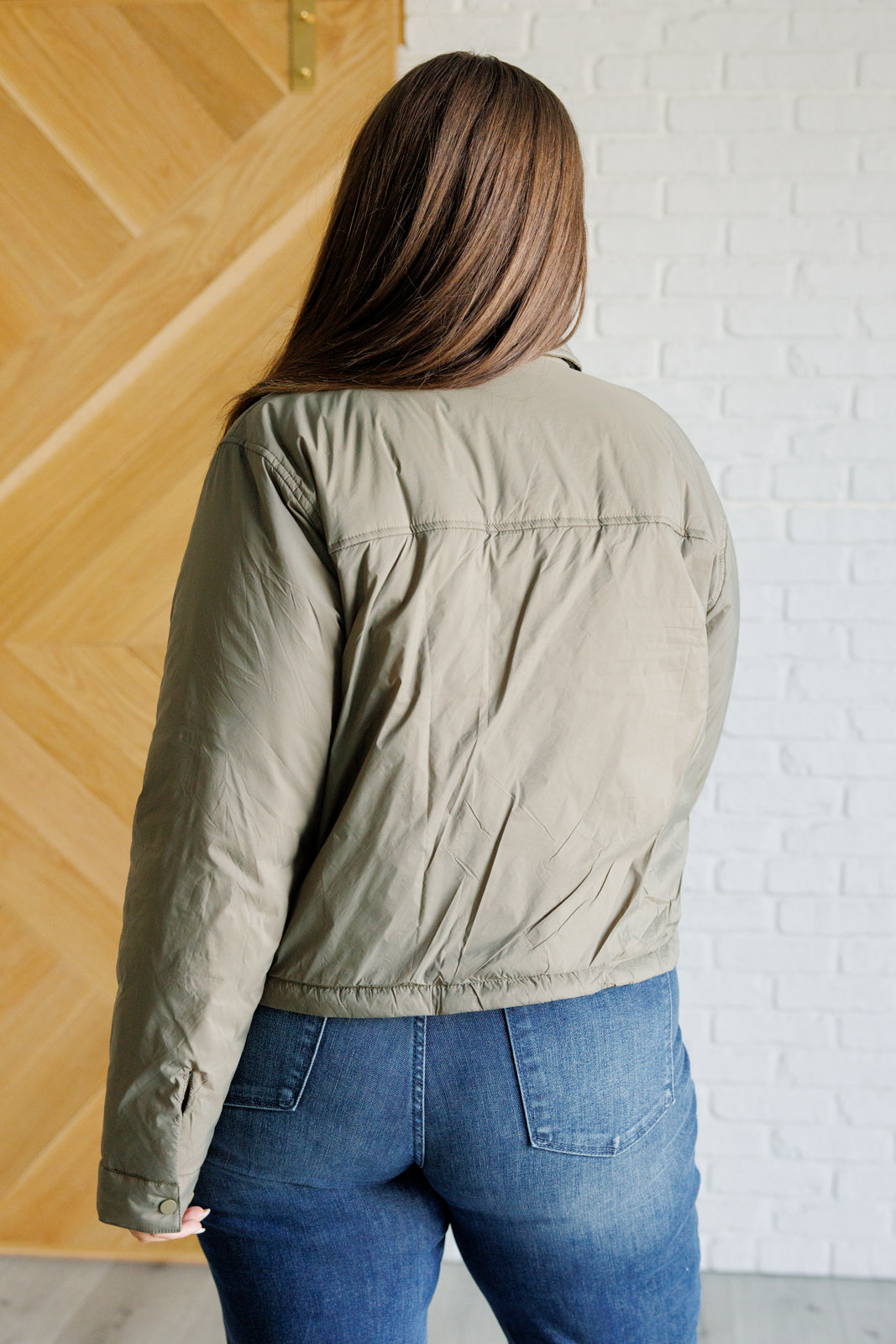 Hear Me Out Lightweight Puffer Jacket in Olive|Corner Stone Spa Boutique-Layers- Corner Stone Spa and Salon Boutique in Stoughton, Wisconsin