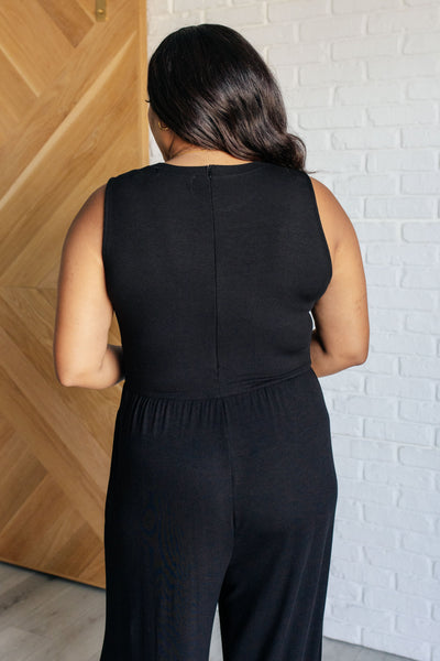 Hilary Wide Leg Jumpsuit in Black|Corner Stone Spa Boutique-Jumpsuits & Rompers- Corner Stone Spa and Salon Boutique in Stoughton, Wisconsin