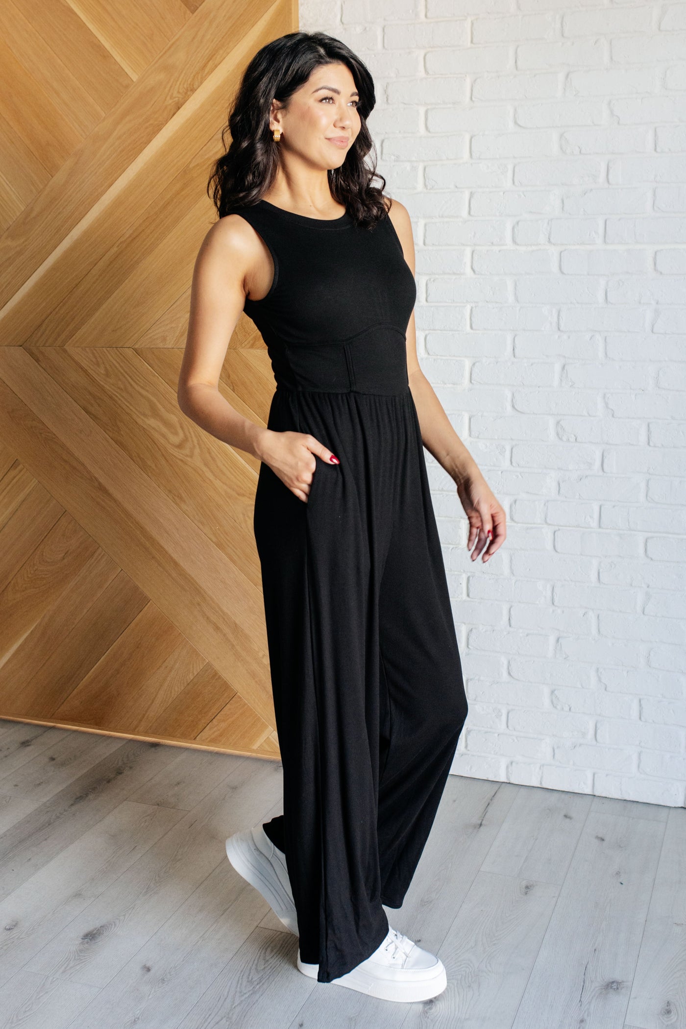 Hilary Wide Leg Jumpsuit in Black|Corner Stone Spa Boutique-Jumpsuits & Rompers- Corner Stone Spa and Salon Boutique in Stoughton, Wisconsin