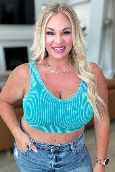 When and Where Reversible Ribbed Cropped Tank in Light Teal|Corner Stone Spa Boutique-Athleisure- Corner Stone Spa and Salon Boutique in Stoughton, Wisconsin