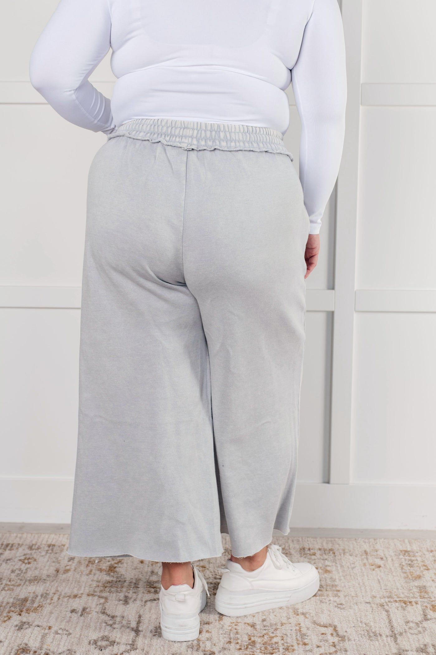 In or Out Wide Leg Cropped Pants in Light Grey-Bottoms- Corner Stone Spa and Salon Boutique in Stoughton, Wisconsin