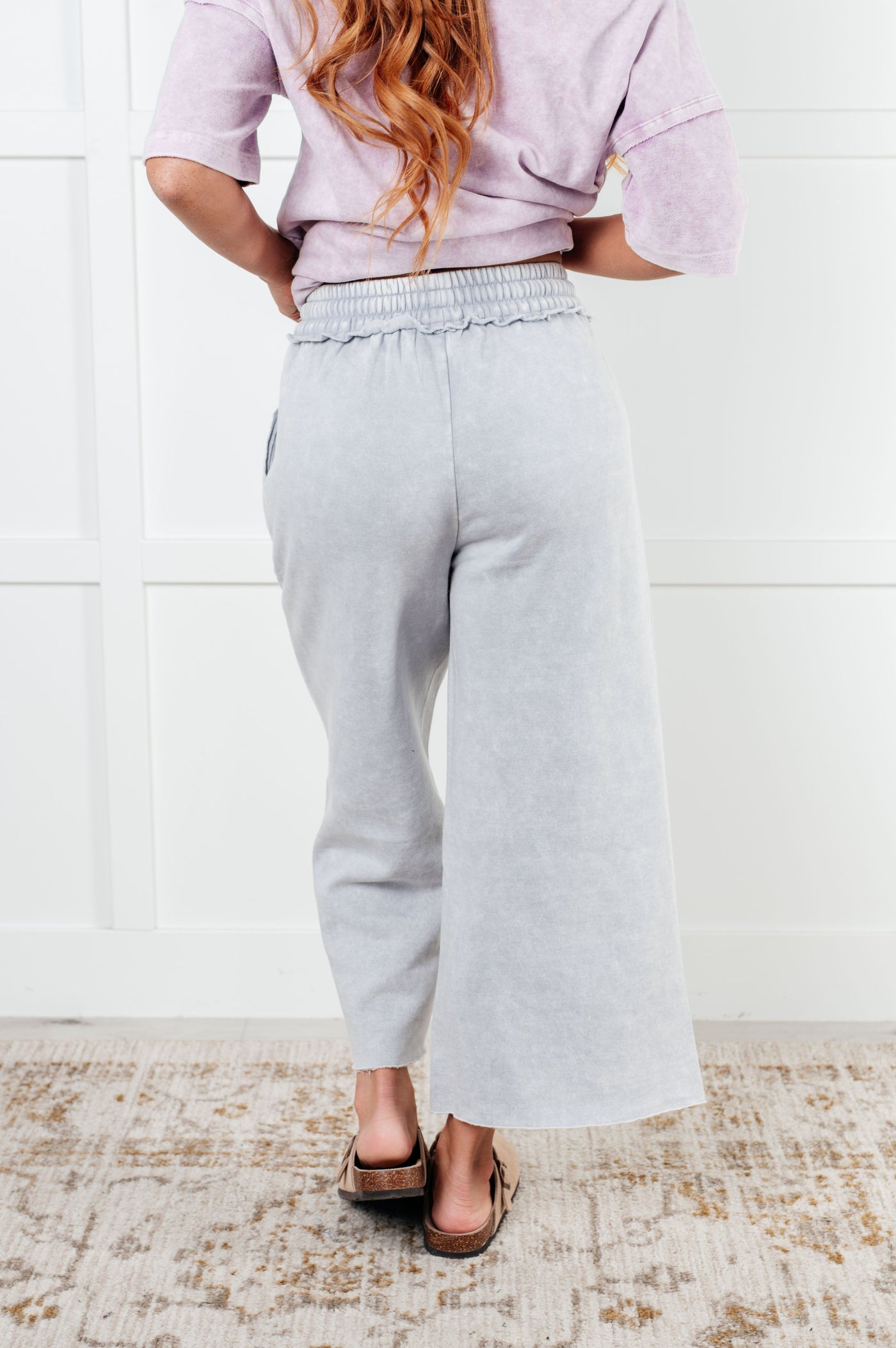 In or Out Wide Leg Cropped Pants in Light Grey-Bottoms- Corner Stone Spa and Salon Boutique in Stoughton, Wisconsin