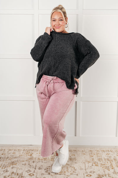 In or Out Wide Leg Cropped Pants in Light Rose-Athleisure- Corner Stone Spa and Salon Boutique in Stoughton, Wisconsin