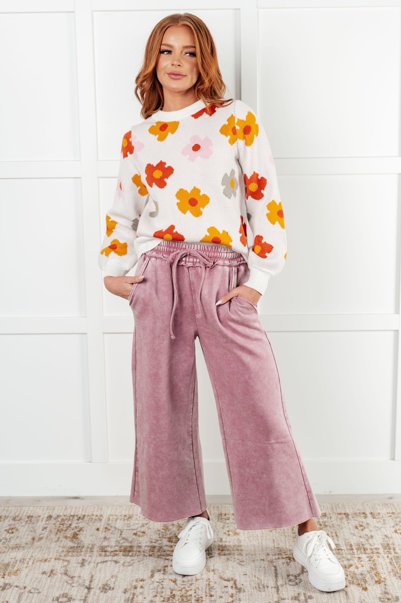 In or Out Wide Leg Cropped Pants in Light Rose-Athleisure- Corner Stone Spa and Salon Boutique in Stoughton, Wisconsin