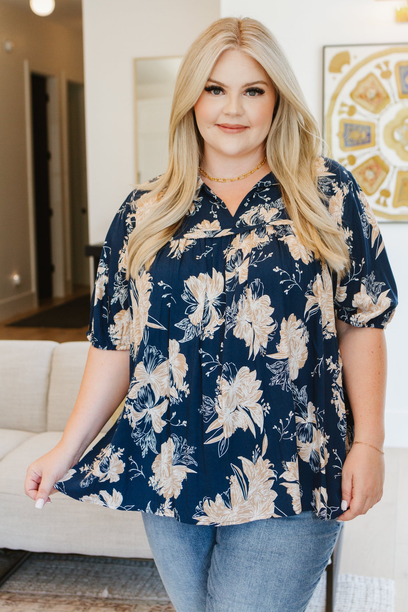 Just Coasting Floral Blouse|Corner Stone Spa Boutique-Tops- Corner Stone Spa and Salon Boutique in Stoughton, Wisconsin