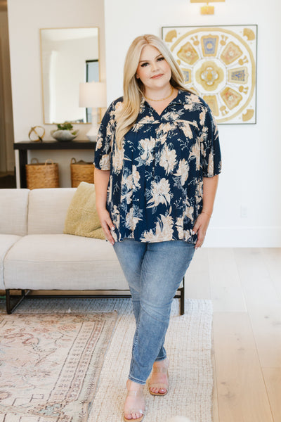 Just Coasting Floral Blouse|Corner Stone Spa Boutique-Tops- Corner Stone Spa and Salon Boutique in Stoughton, Wisconsin