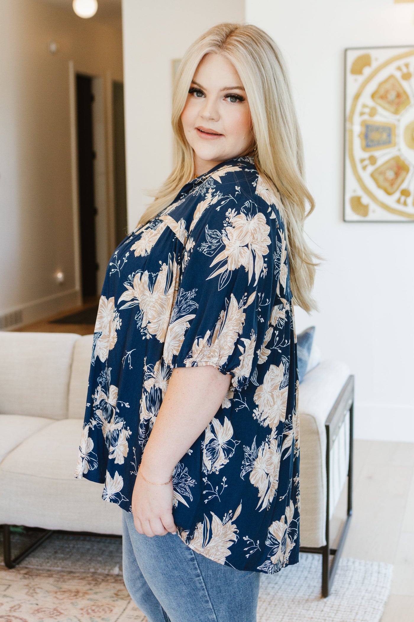 Just Coasting Floral Blouse|Corner Stone Spa Boutique-Tops- Corner Stone Spa and Salon Boutique in Stoughton, Wisconsin