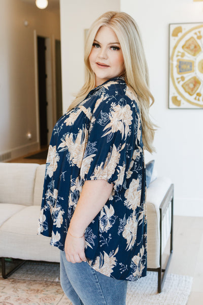 Just Coasting Floral Blouse|Corner Stone Spa Boutique-Tops- Corner Stone Spa and Salon Boutique in Stoughton, Wisconsin