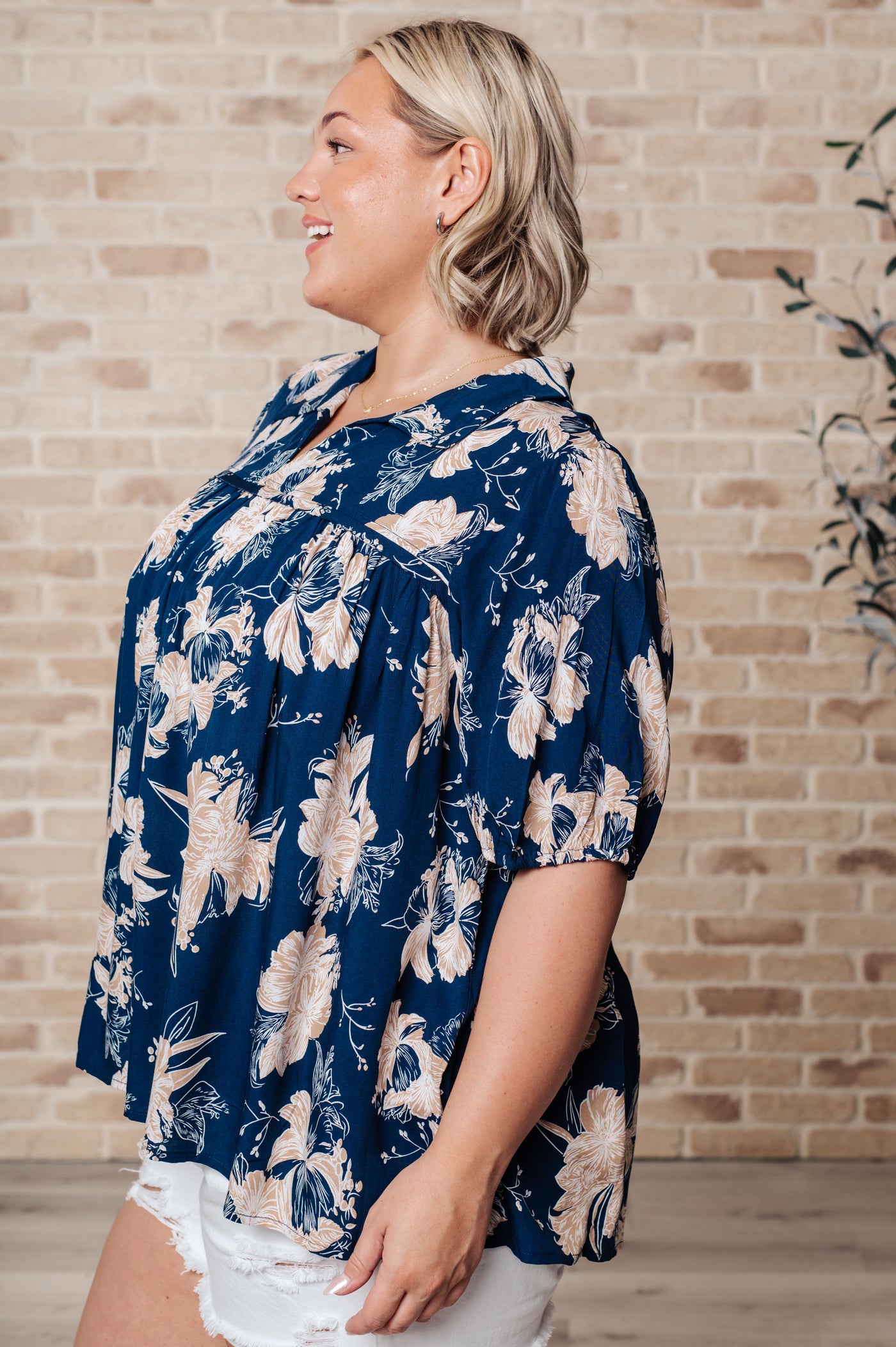 Just Coasting Floral Blouse|Corner Stone Spa Boutique-Tops- Corner Stone Spa and Salon Boutique in Stoughton, Wisconsin