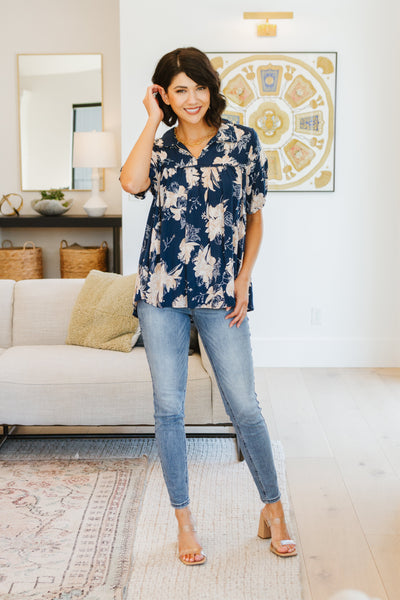 Just Coasting Floral Blouse|Corner Stone Spa Boutique-Tops- Corner Stone Spa and Salon Boutique in Stoughton, Wisconsin