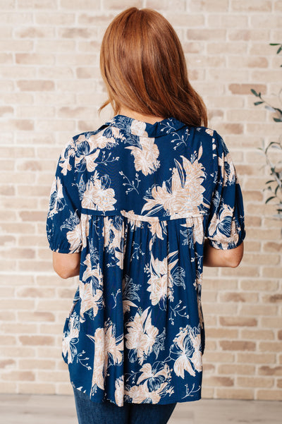 Just Coasting Floral Blouse|Corner Stone Spa Boutique-Tops- Corner Stone Spa and Salon Boutique in Stoughton, Wisconsin