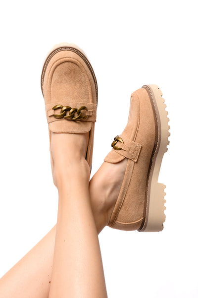 Literally Loafers in Camel Faux Suede-Shoes- Corner Stone Spa and Salon Boutique in Stoughton, Wisconsin