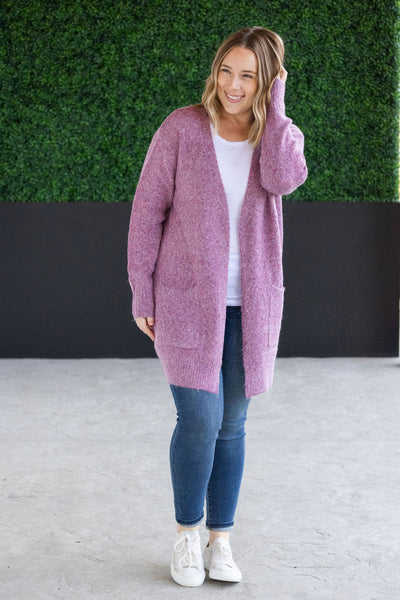 Madison Cozy Cardigan - Frosted Berry- Corner Stone Spa and Salon Boutique in Stoughton, Wisconsin