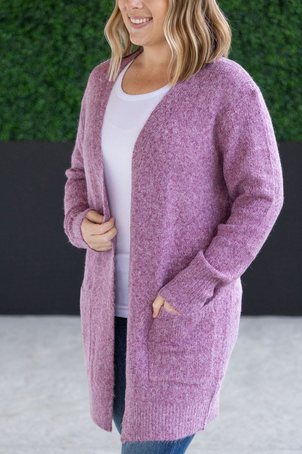 Madison Cozy Cardigan - Frosted Berry- Corner Stone Spa and Salon Boutique in Stoughton, Wisconsin