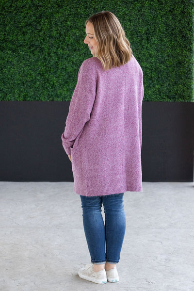 Madison Cozy Cardigan - Frosted Berry- Corner Stone Spa and Salon Boutique in Stoughton, Wisconsin