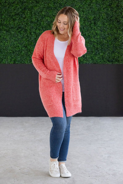 Madison Cozy Cardigan - Cherry Blush- Corner Stone Spa and Salon Boutique in Stoughton, Wisconsin