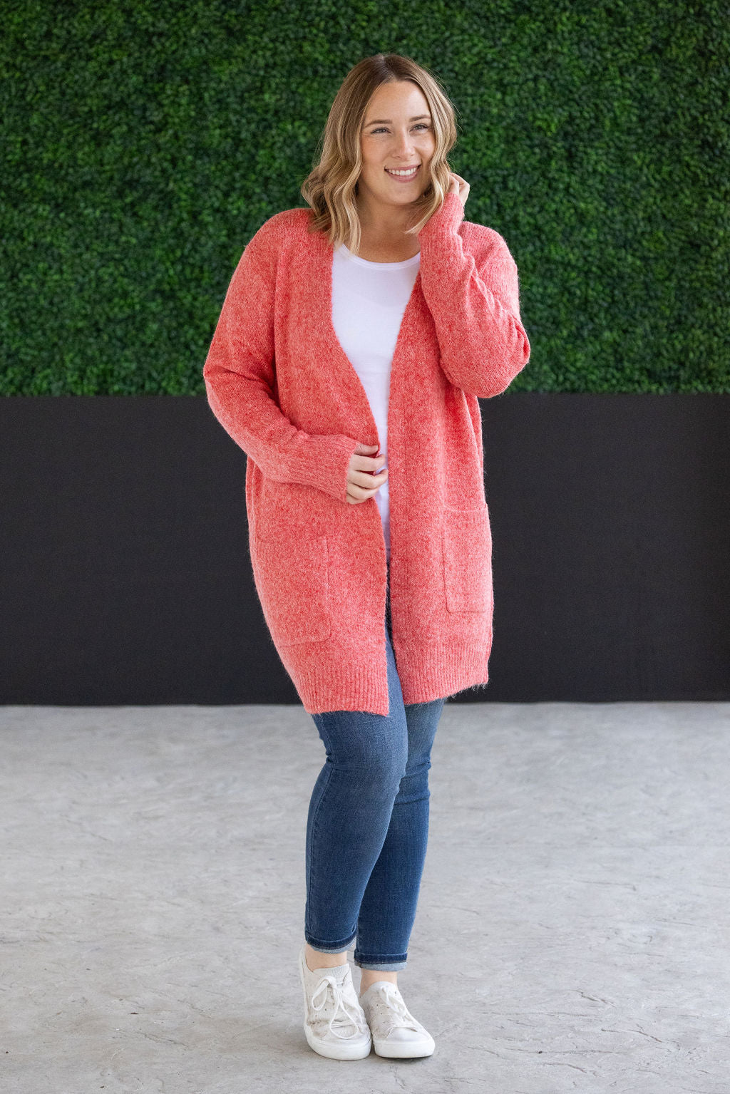 Madison Cozy Cardigan - Cherry Blush- Corner Stone Spa and Salon Boutique in Stoughton, Wisconsin