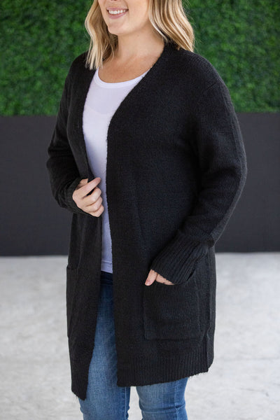 Madison Cozy Cardigan - Jet Black- Corner Stone Spa and Salon Boutique in Stoughton, Wisconsin