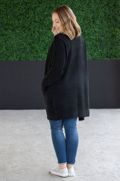 Madison Cozy Cardigan - Jet Black- Corner Stone Spa and Salon Boutique in Stoughton, Wisconsin