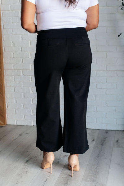 Magic Wide Leg Crop Pants in Black|Corner Stone Spa Boutique-Bottoms- Corner Stone Spa and Salon Boutique in Stoughton, Wisconsin