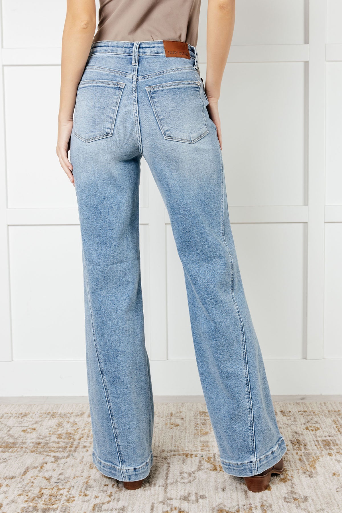 Melia High Rise Side Seam Detail Wide Leg Jeans-Womens- Corner Stone Spa and Salon Boutique in Stoughton, Wisconsin