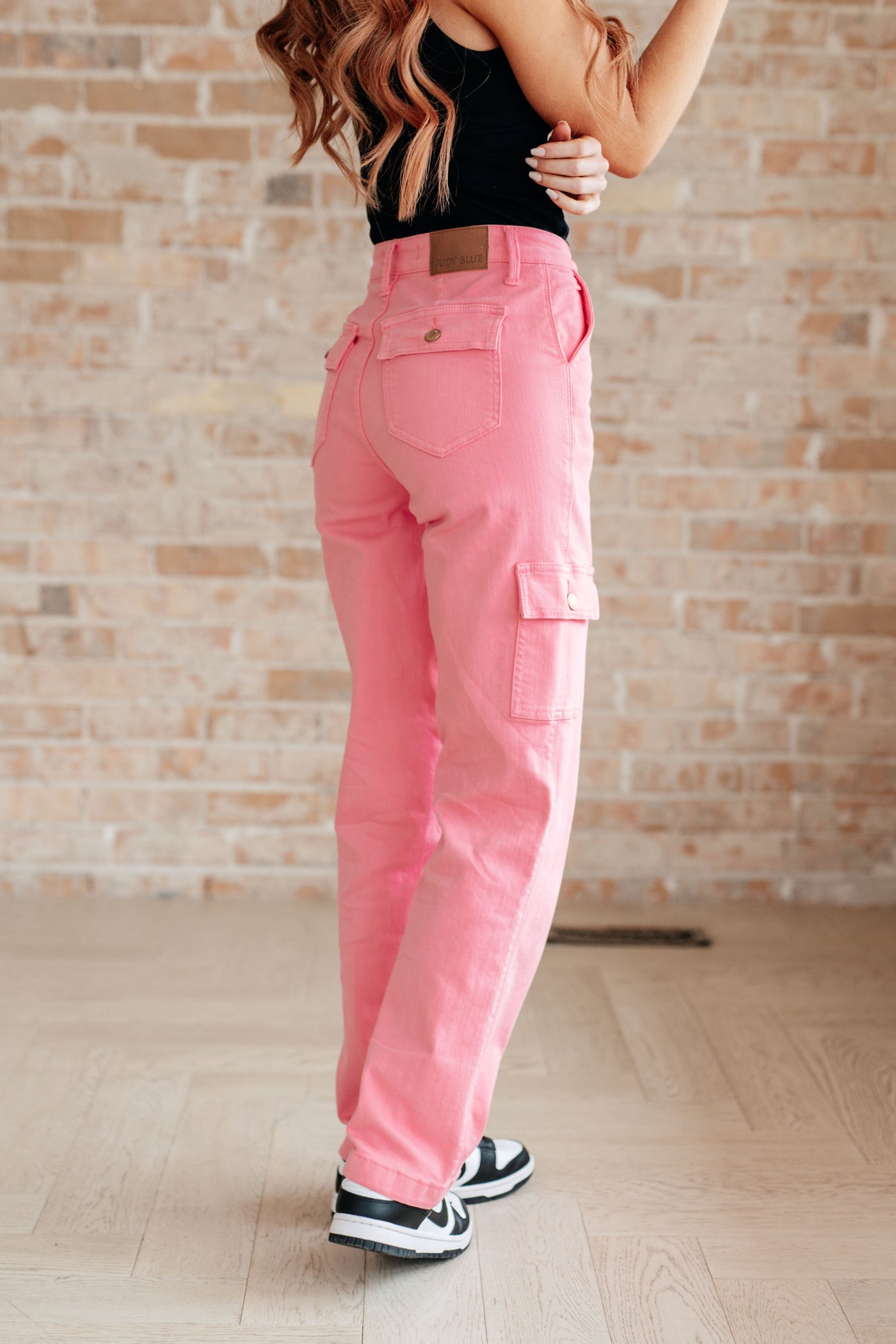 Peggy High Rise Cargo Straight Jeans in Pink|Corner Stone Spa Boutique-Womens- Corner Stone Spa and Salon Boutique in Stoughton, Wisconsin