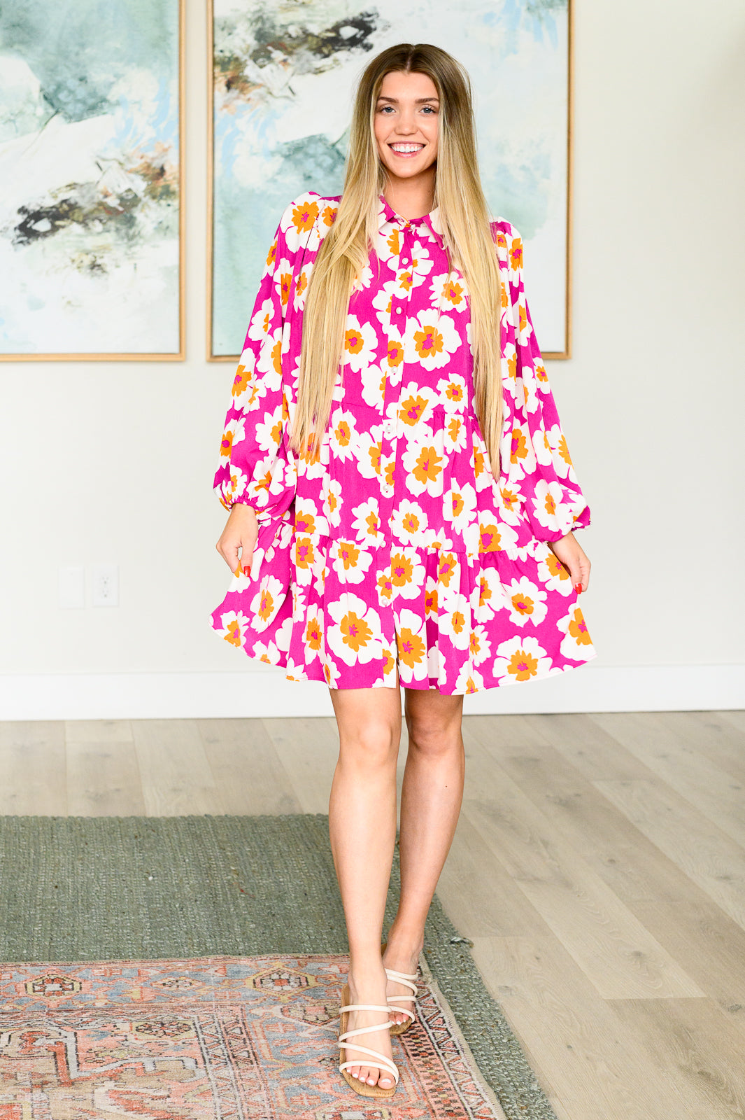 Magnificently Mod Floral Shirt Dress|Corner Stone Spa Boutique-Womens- Corner Stone Spa and Salon Boutique in Stoughton, Wisconsin