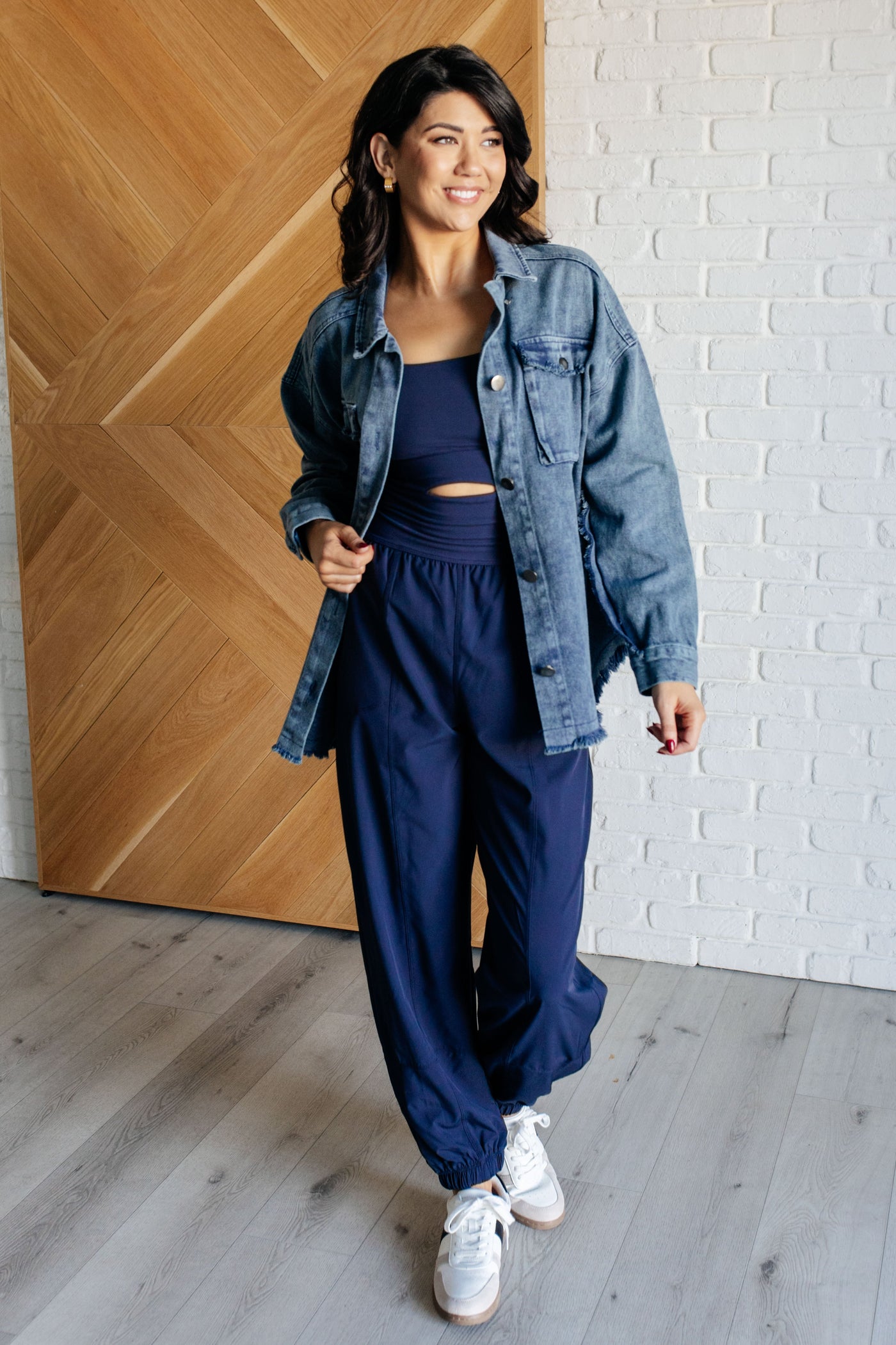 Raising Heart Rate Cut Out Jumpsuit in Navy|Corner Stone Spa Boutique-Athleisure- Corner Stone Spa and Salon Boutique in Stoughton, Wisconsin